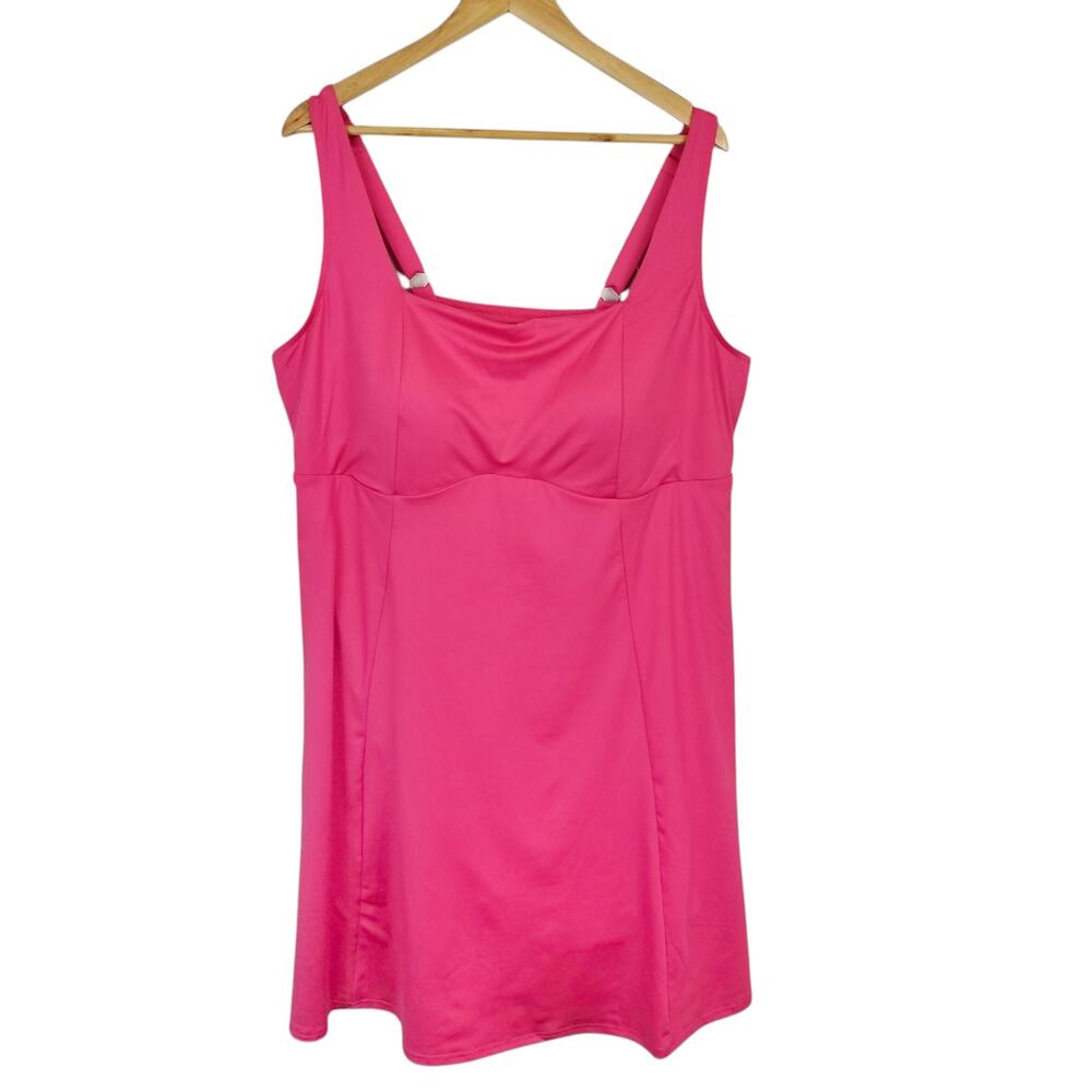 Pink Swim Dress Women's One Piece Swimsuit Plus Size 24